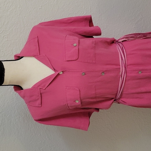 1990s Bobbie Bee Silk Button Down Shirt Easter Summer Dress - Picture 6 of 6